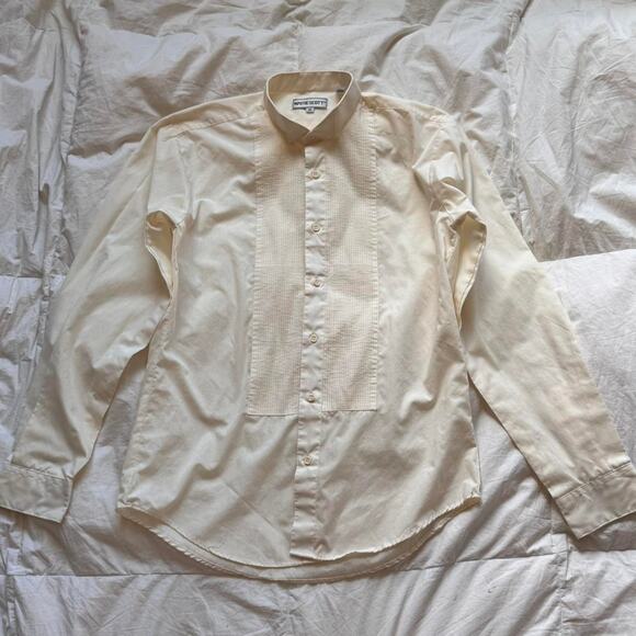 Vintage 90s WayneScott cream tuxedo shirt sz med victorian vampire academia - Picture 5 of 8